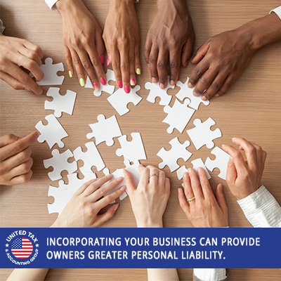 Incorporating Your Business Can Provide Owners Greater Personal Liability Corporation & Partnerships Services