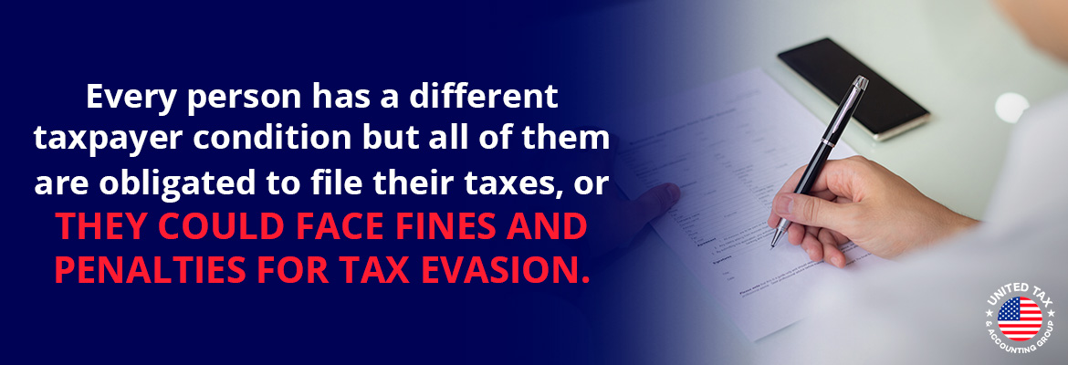 Every Person Has a Taxpayer Condition to File a Tax Return in the US